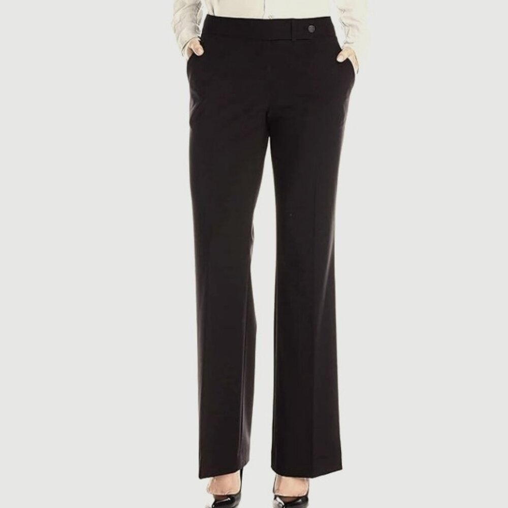 Calvin Klein Straight-Leg Classic Business Casual Pants in Black